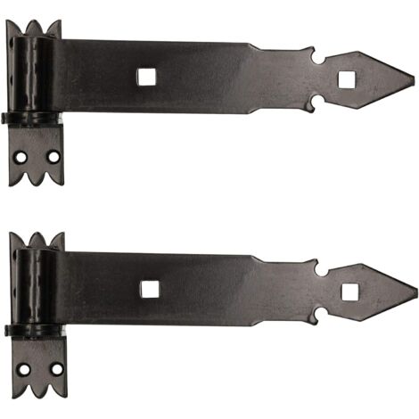 KOTARBAU Lot de 2 charnières de portail 250 mm - En acier inoxydable - Avec revêtement par poudre