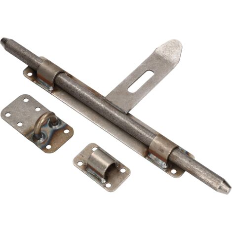 KOTARBAU Verrou de portail 340 mm - Verrou de porte en fer forgé - Verrou brut à peindre ou à souder