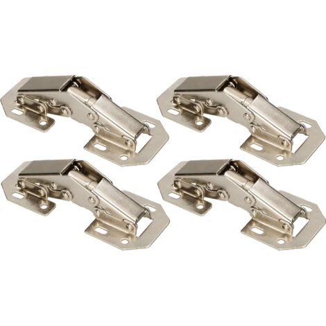 KOTARBAU Lot de 4 charnières à visser avec ressort 105 mm Montage sans perçage de pot pour portes de meubles, butée d'angle, armoire de cuisine, penderie (1/5)