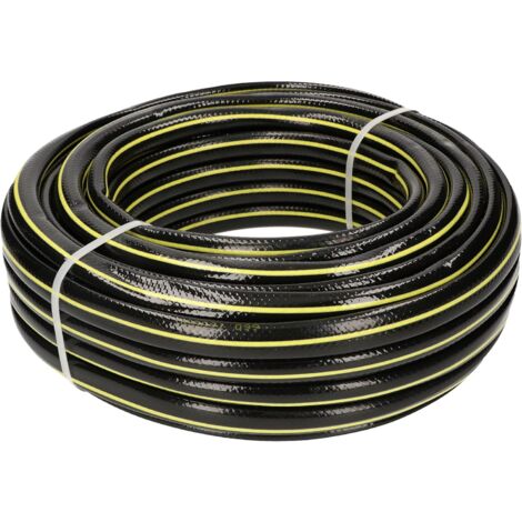 KOTARBAU Tuyau d'arrosage 1/2" 30 m renforcé 4 couches Noir/jaune professionnel pour arroser les plantes (1/5)