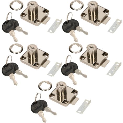 KOTARBAU Lot de 5 serrures de meuble 40 x 40 mm à visser pour portes et tiroirs de meubles (1/5)