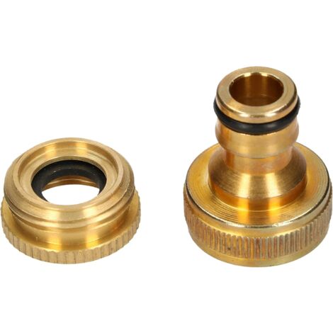 KOTARBAU Raccord de tuyau d'arrosage en laiton 1/2" et 3/4" 2 en 1 pour robinet (1/5)