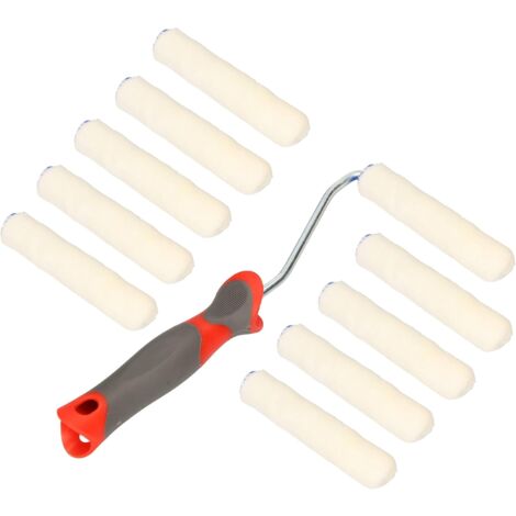 KOTARBAU Lot de 10 rouleaux de peinture en velours 110 mm avec poignée en caoutchouc pour peinture et rénovation
