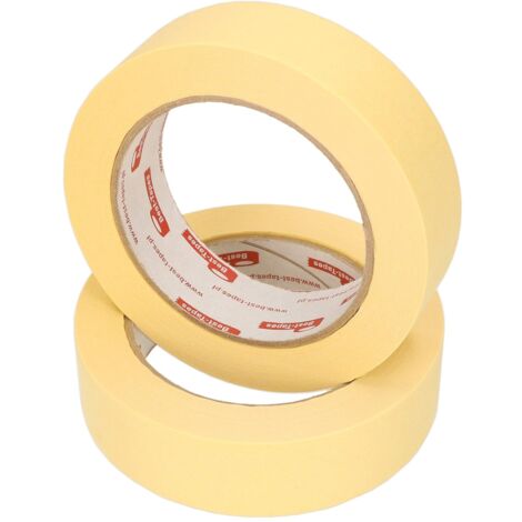 KOTARBAU Lot de 2 Rubans de Masquage 30 mm x 50 m Ruban de Protection Autocollant Jaune pour Travaux de Peinture (1/5)