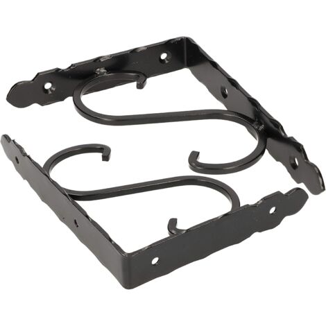 KOTARBAU Lot de 2 supports d'étagère forgés Noir vieilli 20 x 15 cm (1/5)