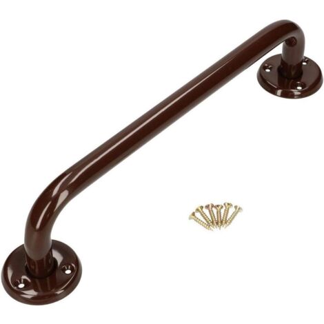 KOTARBAU Poignée de baignoire 400 mm Poignée de maintien marron Poignée de douche Support mural Barre d'appui de salle de bain pour personnes âgées