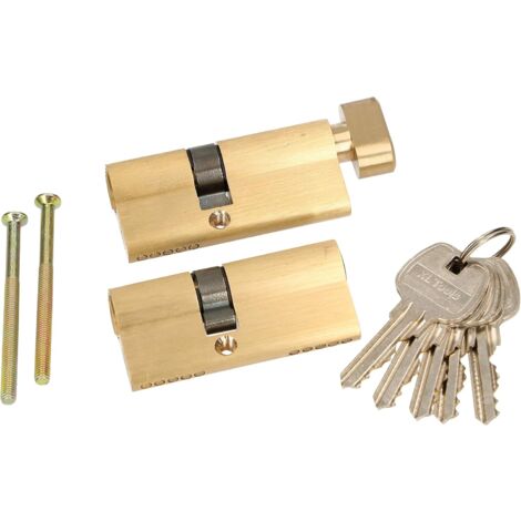KOTARBAU Lot de 2 cylindres profilés à fermeture identique 30 x 40 mm avec bouton de fermeture