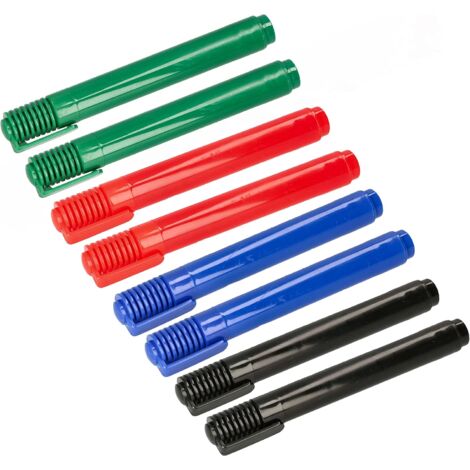KOTARBAU Set de 8 Marqueurs Permanents Rouge Noir Vert Bleu Pointe Ronde Stylo Étanche (1/5)
