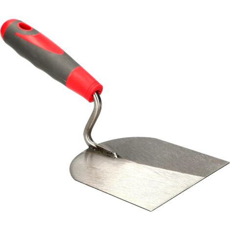 KOTARBAU Truelle en acier inoxydable - Taille : nom avec poignée en caoutchouc - Pour le traitement de la pâte de maçon - Spatule de stuc (120 mm) (1/5)