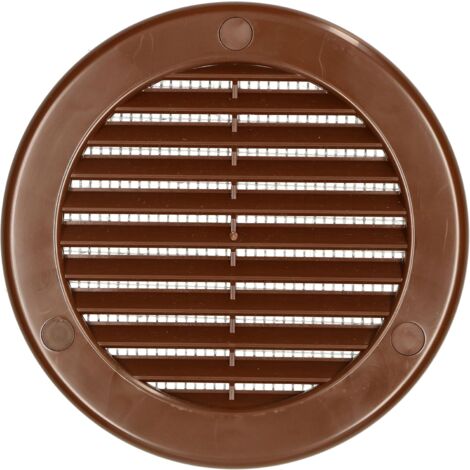 KOTARBAU Grille d'aération ronde Fi 125 mm Marron avec moustiquaire