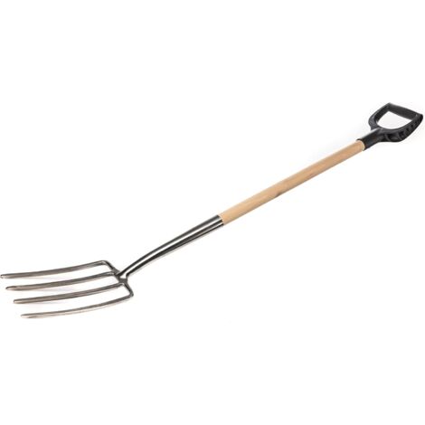 KOTARBAU Fourche à foin en acier inoxydable avec 4 dents pour jardinage, fourchette à fumier (1/5)