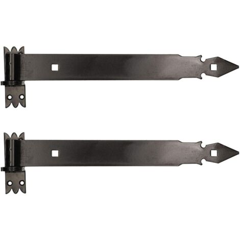 KOTARBAU Lot de 2 charnières de portail 400 mm - En acier inoxydable - Revêtement par poudre