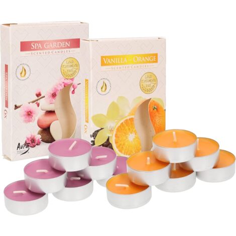 KOTARBAU Lot de 6 bougies chauffe-plat parfumées - Durée de combustion : 4 heures (Spa Garden + orange vanille) (1/5)