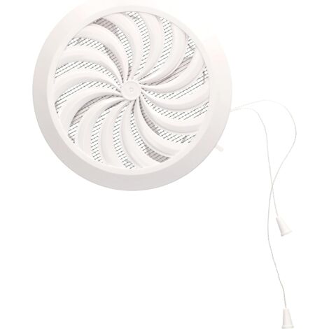 KOTARBAU Grille de ventilation réglable de 100 à 150 mm - Avec moustiquaire - Ronde - Blanche (1/5)