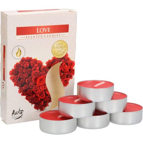 KOTARBAU Lot de 6 bougies chauffe-plat parfumées Love - Durée de combustion : 4 heures (1/5)