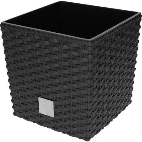 KOTARBAU Pot de Fleurs 170 mm Cache-Pot avec Pot Intérieur pour Culture de Plantes Anthracite