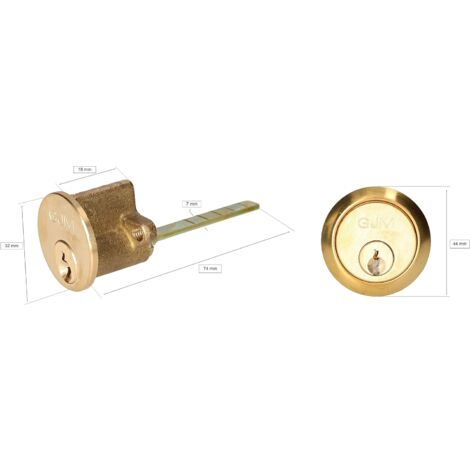 Cylindre Rond De Porte En Laiton - 32 Mm - Compatible Serrure A&B - Neuf Avec Clé