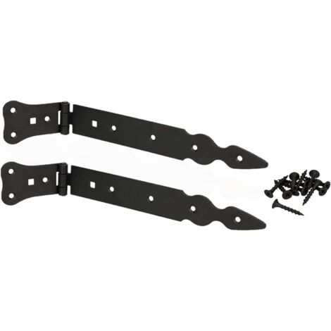 KOTARBAU Lot de 2 rubans de chargement 250 mm - Charnières de porte - Charnières de porte - Charnières de porte - Noir - Antirouille - Ferrure de construction robuste (1/5)