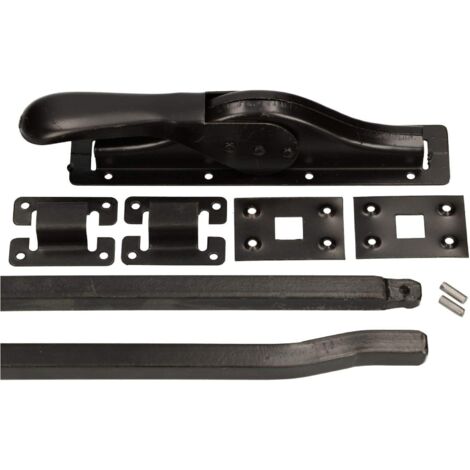 KOTARBAU Loquet de porte - 2500 mm - Verrou de porte - Verrou de porte - Verrou de porte - Verrou de garage - Kit d'accessoires de portail - Noir