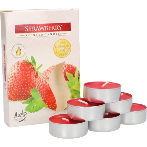 KOTARBAU Lot de 6 bougies chauffe-plat parfumées fraise Durée de combustion 4 heures (1/5)