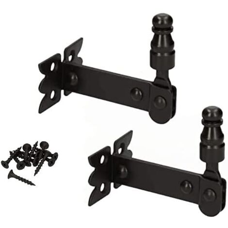 KOTARBAU Lot de 2 supports de volet de fenêtre à visser - 68 mm - En acier noir (1/5)