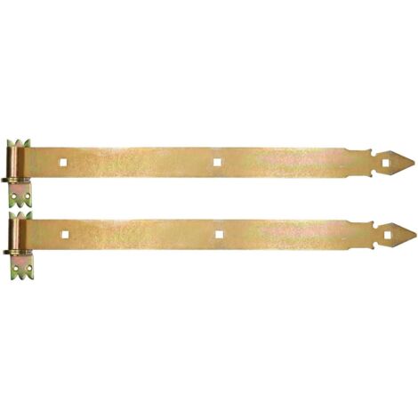 KOTARBAU Lot de 2 bandes de portail 600 mm avec galon de porte Galvanisé Jaune (1/5)