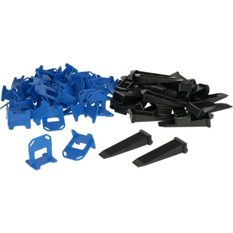KOTARBAU Lot de 240 languettes de nivellement pour carrelage - 2 mm - Avec 80 cales - Bleues - 1,5 mm