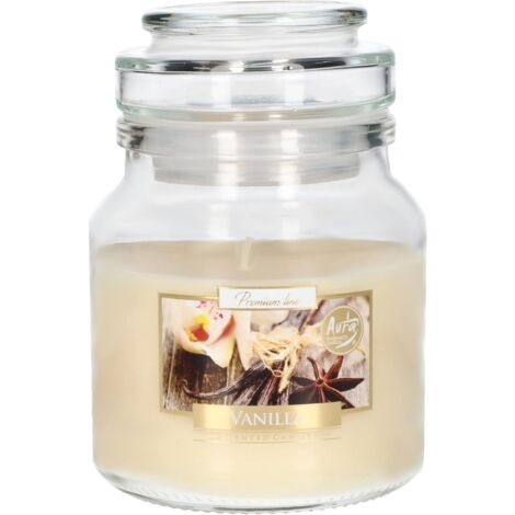 KOTARBAU Bougie parfumée dans un verre avec couvercle - Idée cadeau - Bougies décoratives d'aromathérapie - Durée de combustion jusqu'à des heures (petite, vanille) (1/5)