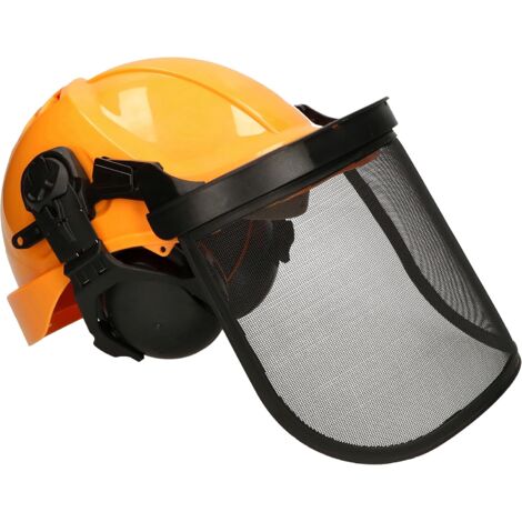 KOTARBAU Casque de sécurité pour tronçonneuse avec protection auditive et visière filet en polyéthylène haute densité résistant aux chocs (1/5)