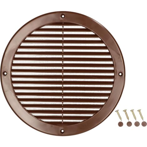 KOTARBAU Grille d'aération ronde Fi 200 mm marron avec moustiquaire