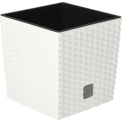KOTARBAU Pot de fleurs 200 mm avec pot intérieur pour culture végétale Blanc (1/5)