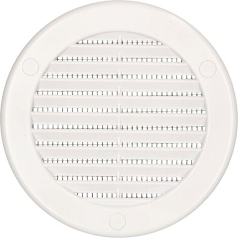 KOTARBAU Grille d'aération ronde Fi 100 mm - Blanc - Avec moustiquaire