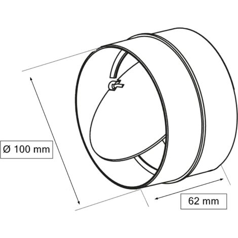 100mm Raccord avec clapet anti-retour Tuyau de ventilation rond 100mm[754] - Jardin