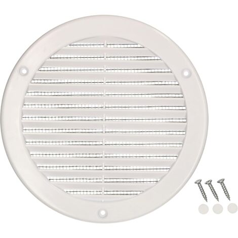 KOTARBAU Grille d'aération ronde Fi 150 mm Blanc avec moustiquaire