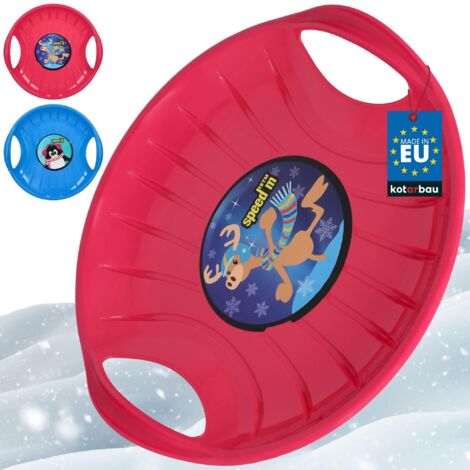 KOTARBAU® 2 pièces Luge - PVC - 60 cm - Luge Enfant - Bleu & Rose - Sled - Poignées Ergonomiques - et Adulte - Traineau à Neige - Résistant - Facile à Transporter (1/5)