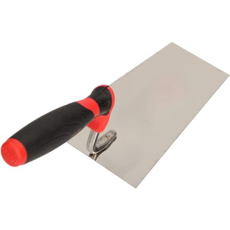 KOTARBAU Truelle trapézoïdale en acier inoxydable 160 mm x 70 mm Truelle de maçonnerie avec poignée en caoutchouc Truelle à stukateurspatule indispensable pour la maçonnerie (1/5)