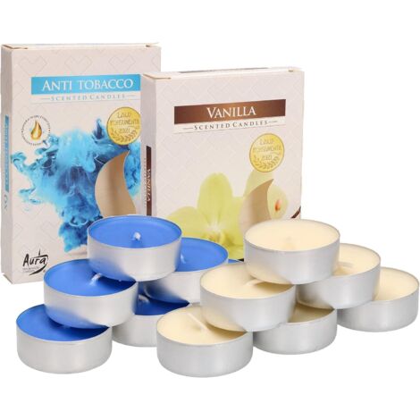 KOTARBAU Lot de 6 bougies chauffe-plat parfumées - Durée de combustion : 4 heures (vanille + antitabac) (1/5)