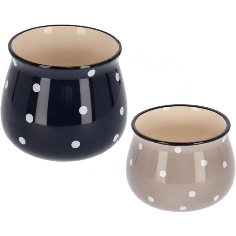 KOTARBAU Pot de fleurs en céramique - Diamètre : 125 mm - Beige - Diamètre : 110 mm (1/5)