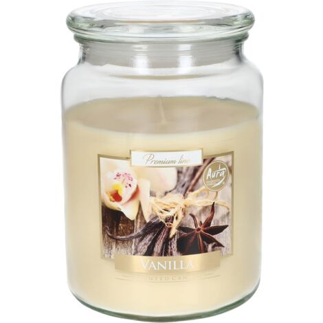 KOTARBAU Grande bougie parfumée en verre avec couvercle vanille Idée cadeau aromathérapie Bougies décoratives Durée de combustion jusqu'à 100 heures (1/5)