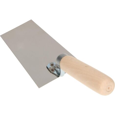 Kotarbau Truelle trapézoïdale en acier inoxydable 130 mm x 63 mm avec manche en bois - Indispensable pour les travaux de maçonnerie (1/5)