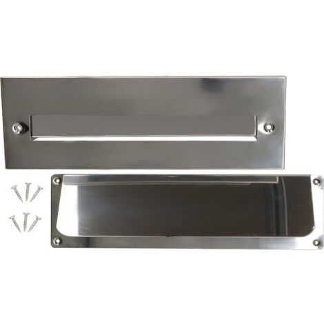 KOTARBAU® Briefklep voor huisdeuren 275 x 90 mm buiten-inwerpklep krantenklep zwart