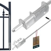 KOTARBAU® Verrou Porte Extérieur - Verrou Portail - Acier Galvanisé - 800 mm - Argent - Loquet à Ressort - Poignée Caoutchouc - Résistant Intempéries - Sécurité Renforcée