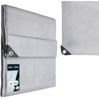 KOTARBAU® Bâche de Protection Extérieur - Polyéthylène - 4 x 5 m - Argenté - 200 g/m² - Bâche Anti UV - Bache Remorque - Bache Impermeable Exterieu