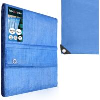 KOTARBAU® Bâche de Protection Extérieur - Polyéthylène - 6 x 10 m - Bleu - 75 g/m² - Bâche Anti UV - Bache Remorque - Bache Impermeable Exterieu
