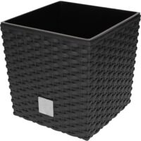 KOTARBAU Pot de Fleurs 170 mm Cache-Pot avec Pot Intérieur pour Culture de Plantes Anthracite