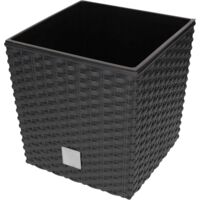 KOTARBAU Pot de Fleurs 200 mm Cache-Pot avec Pot Intérieur pour Culture de Plantes Anthracite
