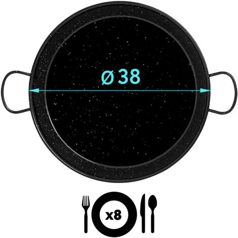 Poêle à paella induction, 42cm 9-10 portions, antiadhésive sans pfoa, aluminium, briebe, zafrán