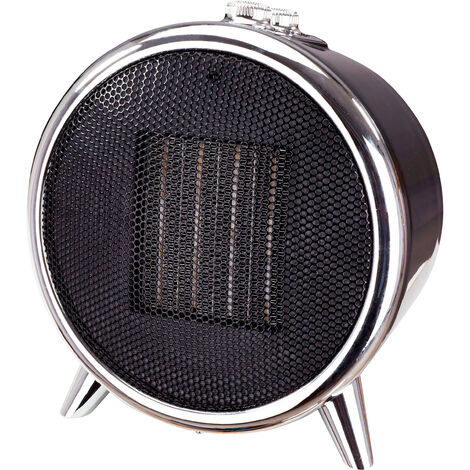 Briebe HT1129 Chauffage Céramique, 2 Puissance, Portable, Thermostat Automatique Design Modern 1500W Noir/Argent (1/5)