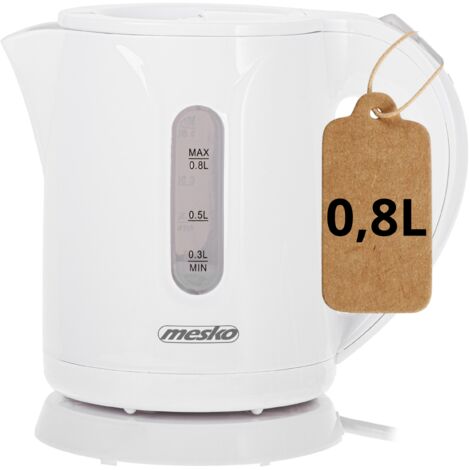 Mesko MS1376 Bouilloire Électrique 0,8 L sans Fil, sans BPA, Avec Arrêt Automatique, Filtre 1600W Blanc (1/5)
