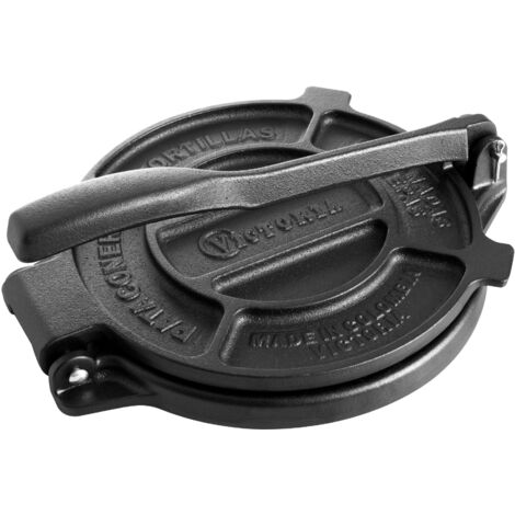 Victoria 30551 Presse à Tortilla pour Tortillas Mexicaines en Fonte 16,5cm, Pataconera Noir (1/5)